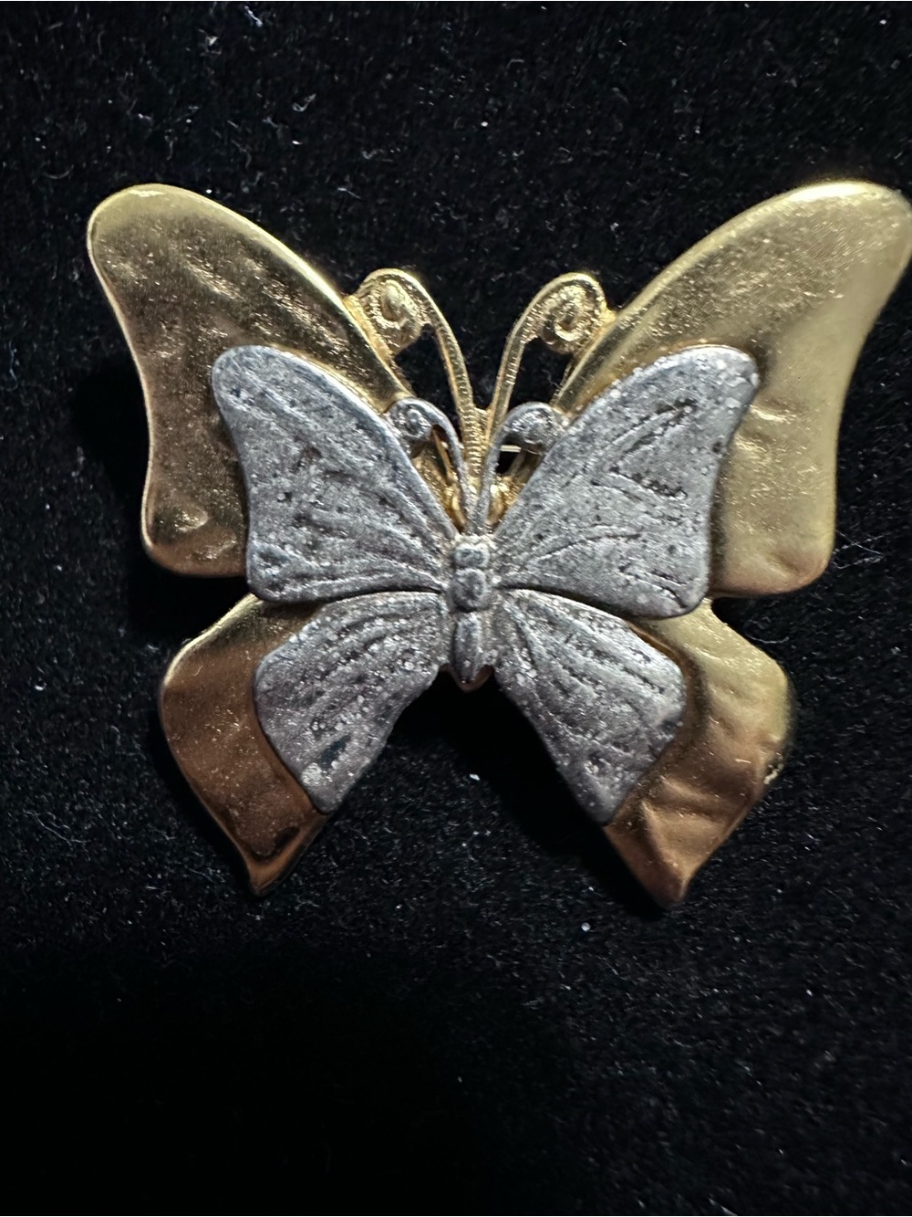 422- Premier Designs Gold and Silver Butterfly Brooch -